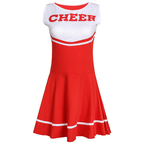 Women's Red Cheerleading Uniform Game Role Play Cheerleading Costume