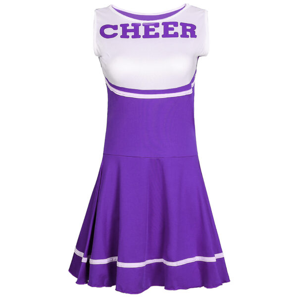 Women's Purple Cheerleading Uniform Game Role Play Cheerleading Costume