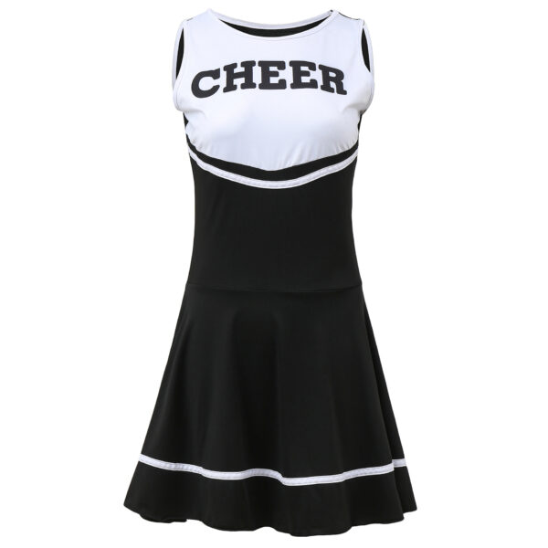 Women's Black Cheerleading Uniform Game Role Play Cheerleading Costume