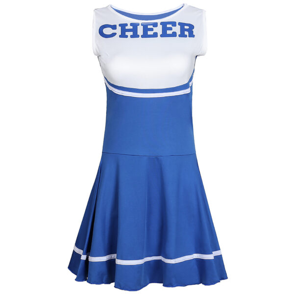 Women's Blue Cheerleading Uniform Game Role Play Cheerleading Costume