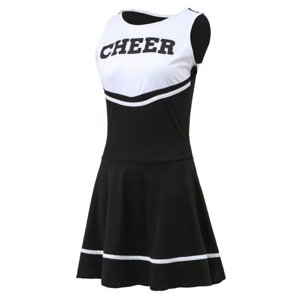 Women's Black Cheerleading Uniform Game Role Play Cheerleading Costume - Image 2