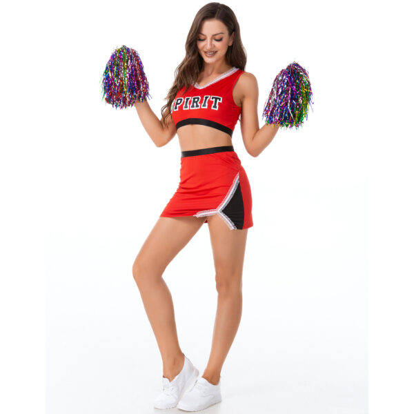 Red  female cheerleading costume cheerleading uniform stage performance costume