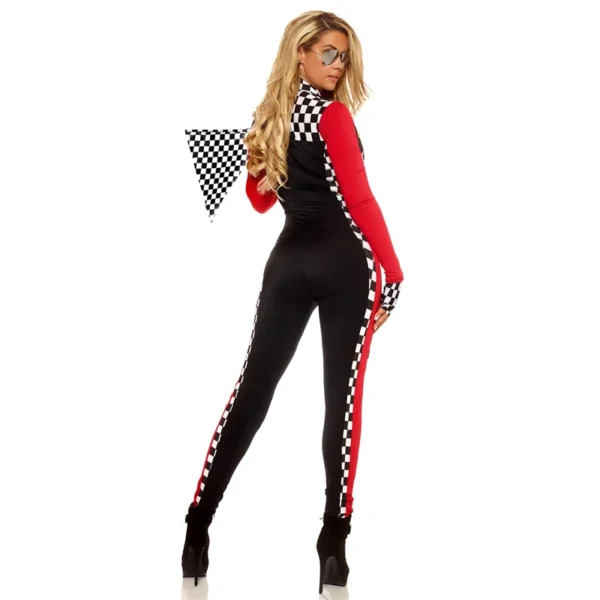 Plus Size 5XL Sexy Women Long Sleeves Race Car Driver Jumpsuit Racer Racing Girl Uniform Cosplay Fancy Party Halloween Costumes - Image 3