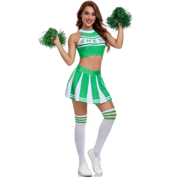 Affordable Green Cheerleading Ensemble - Image 2